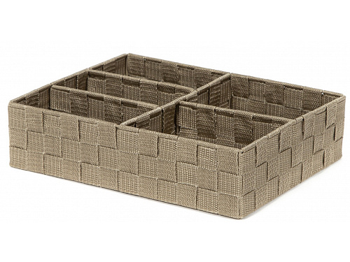 Organizér na prádlo a doplňky Compactor TEX - 5 dílný, 32 x 25 x 8 cm, Taupe (šedo-béžový)