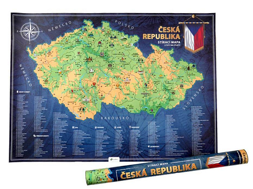 Dárkoviny Stírací mapa České republiky