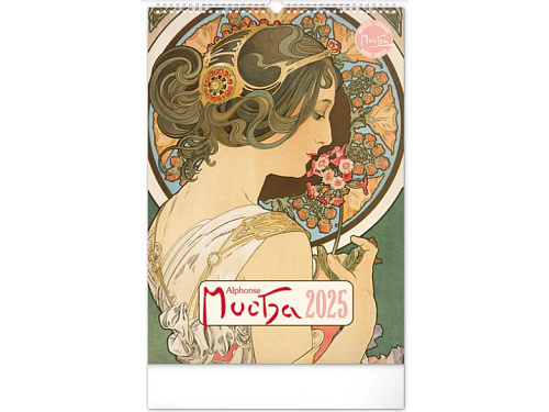 Nástěnný kalendář Alfons Mucha 2025, 33 × 46 cm