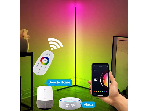 BOT Nordic chytrá stojací LED lampa N2 140 cm WiFi RGB Barva: Černá